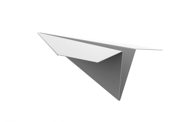 3D-Rendering-Illustration eines 3D-Papierflugzeugs ist ein weißer Studiohintergrund - Foto, Bild