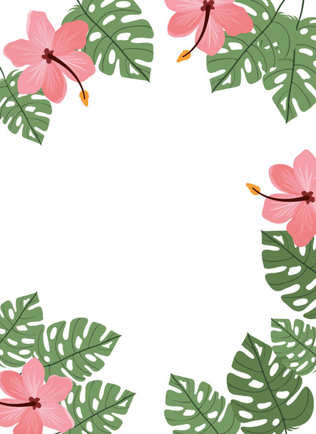 patrón con flores y hojas de verano
 - Vector, Imagen
