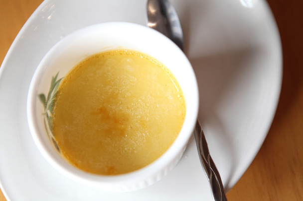 Creme brulee. Traditional French vanilla cream dessert with frui - Photo, Image