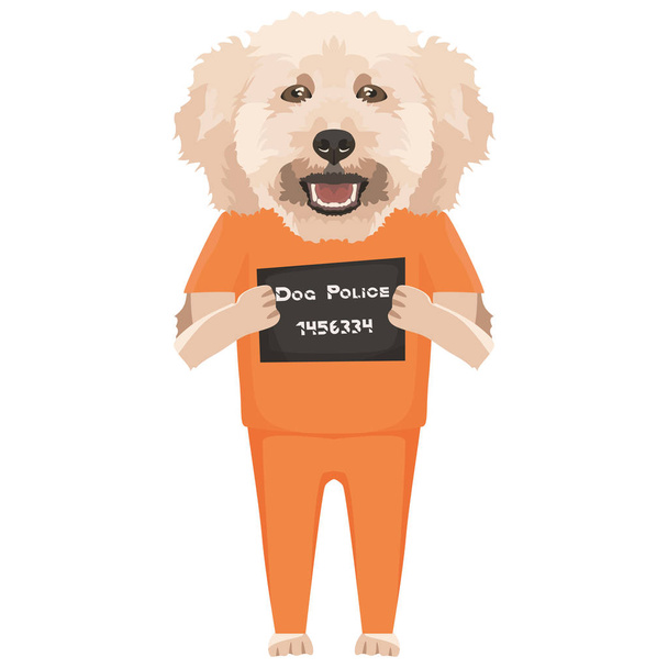 Mugshot hapishane giysi köpek Kaniş - Vektör, Görsel