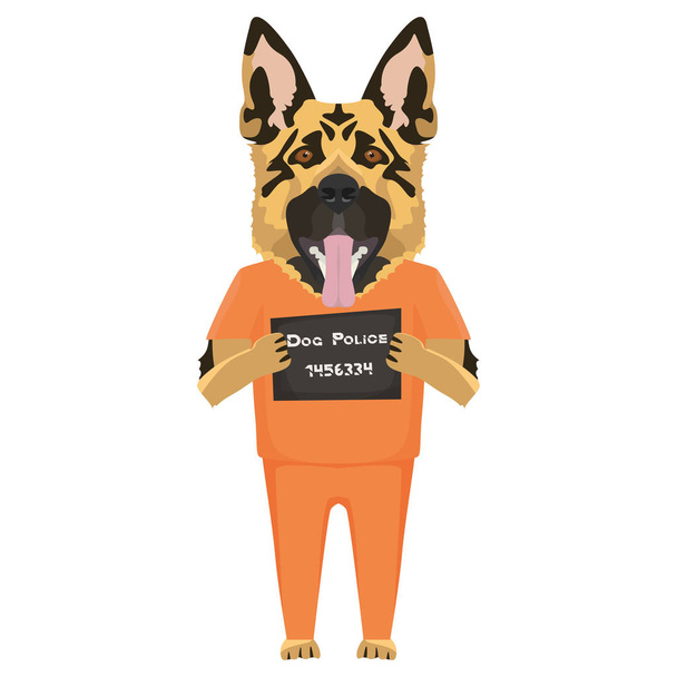 Mugshot prigione vestiti cane Pastore
 - Vettoriali, immagini