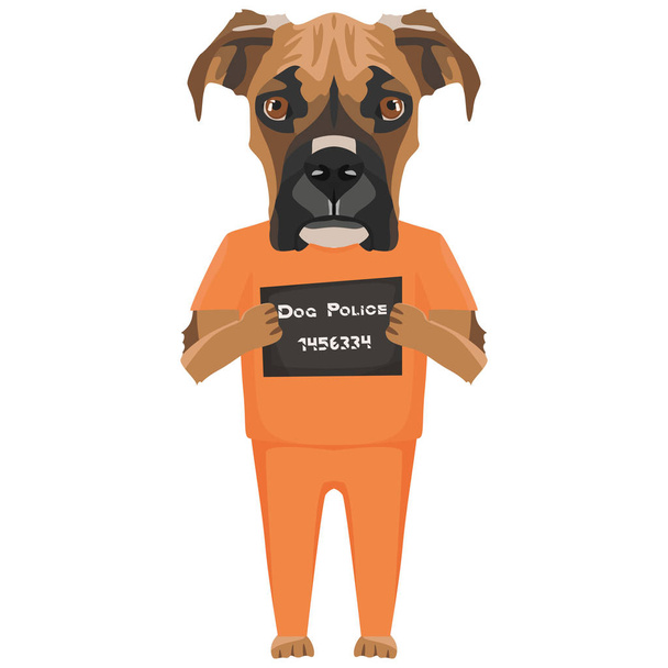Mugshot vězeňský pes boxer - Vektor, obrázek