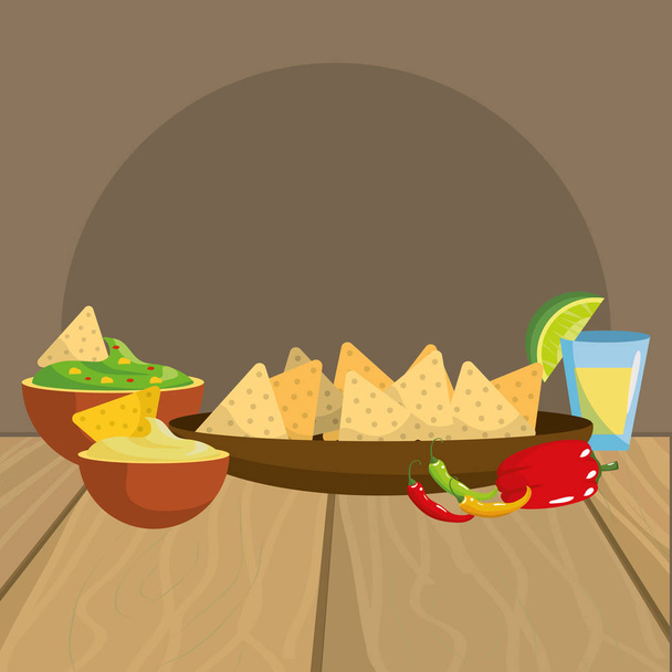 Mexican food gastronomy - Vector, Image