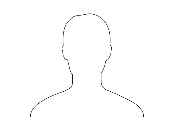 Default Profile avatar silhouette vector in black and white. - Vector, Image