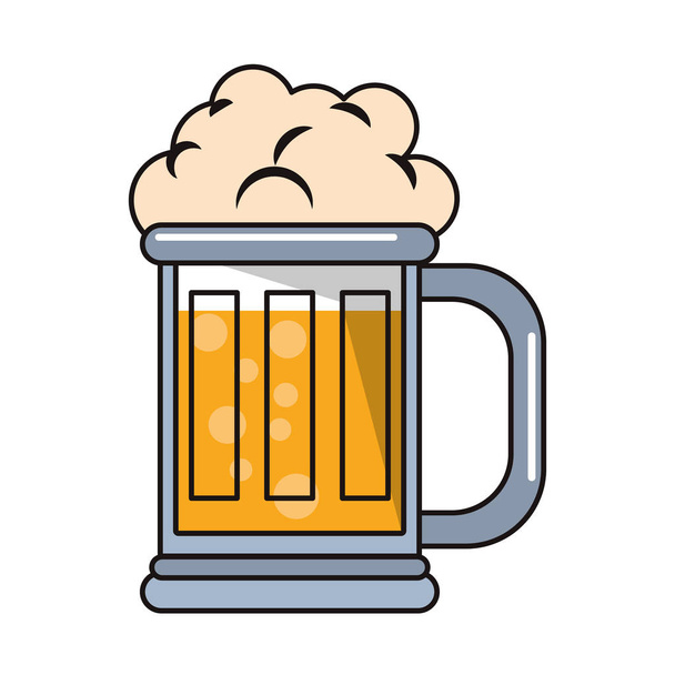 Copo de cerveja bebida alcoólica desenhos animados isolados
 - Vetor, Imagem