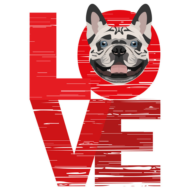 Amor Bulldog francés
 - Vector, imagen