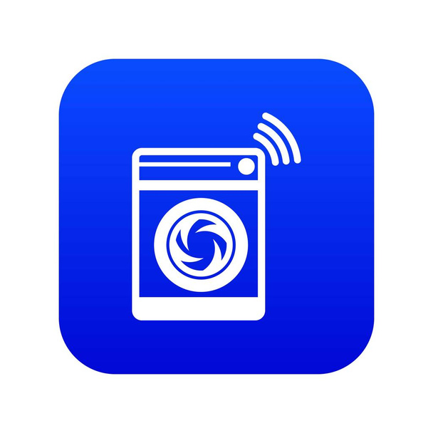 Washing machine icon blue vector - Vetor, Imagem
