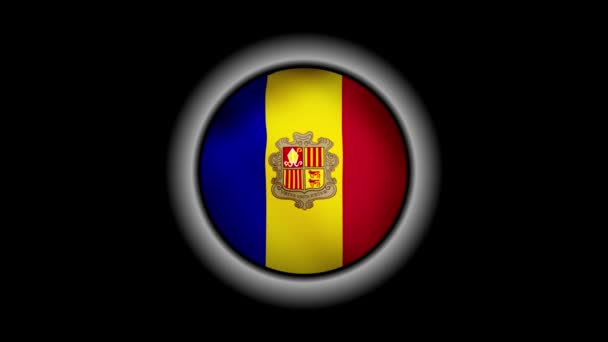 Botão de bandeira de Andorra isolado em preto
 - Filmagem, Vídeo