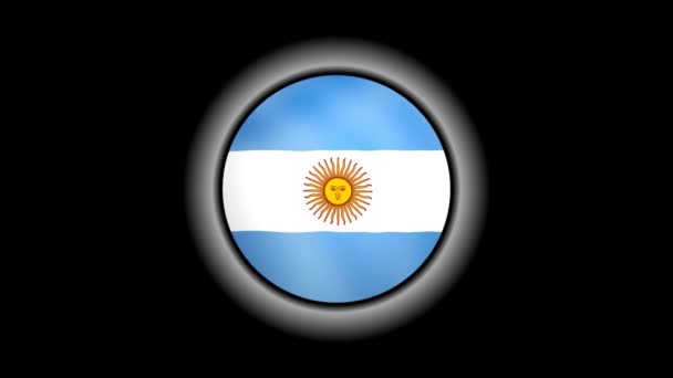 Tlačítko s Argentinou izolované na černém - Záběry, video