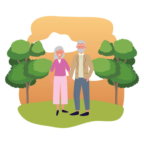 avatar pareja de ancianos
 - Vector, imagen