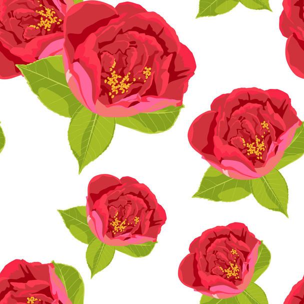 Vintage color spring summer flowers - floral background - seamless pattern for design, print, textile, scrapbook - in vector. White backdrop.  - Vektör, Görsel