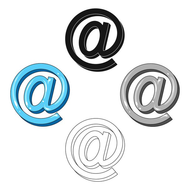 Email symbol.Mail и почтальон одной иконки в мультфильме, черный стиль векторных символов фондового иллюстрации веб
. - Вектор,изображение