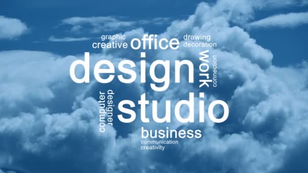 Design Studio animált címke Word Cloud, szöveg design animáció. - Felvétel, videó