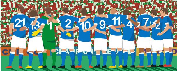 Italië nationaal voetbalteam vector illustratie - Vector, afbeelding