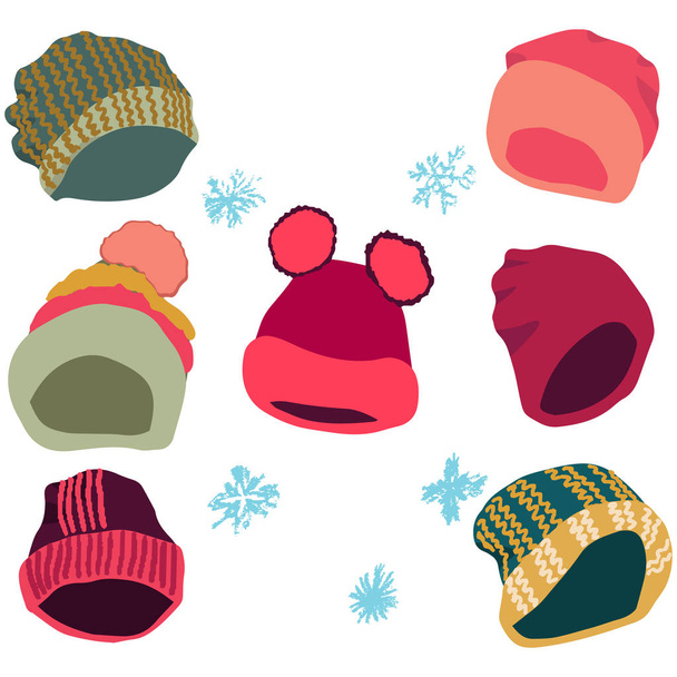 Headwear inverno conjunto rosa brilhante
 - Vetor, Imagem