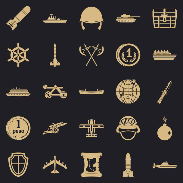 Combative icons set, simple style - Vector, Image
