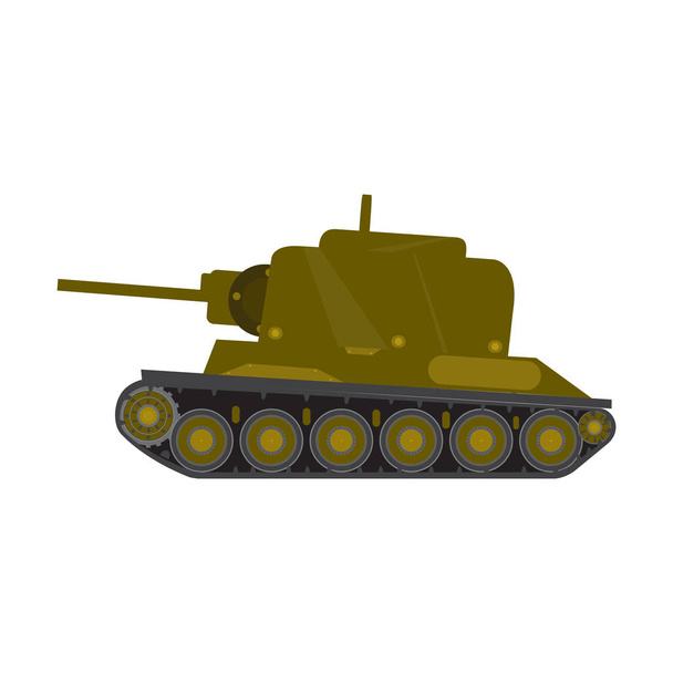 Side view of a military war tank - Vector, Image