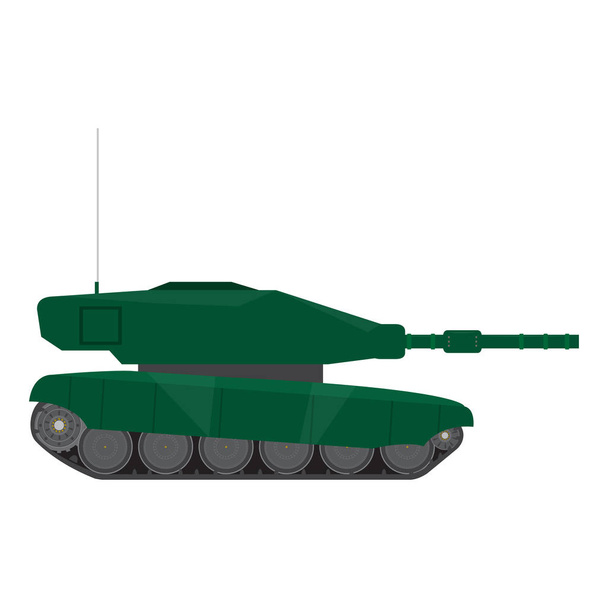 Side view of a military war tank - Διάνυσμα, εικόνα
