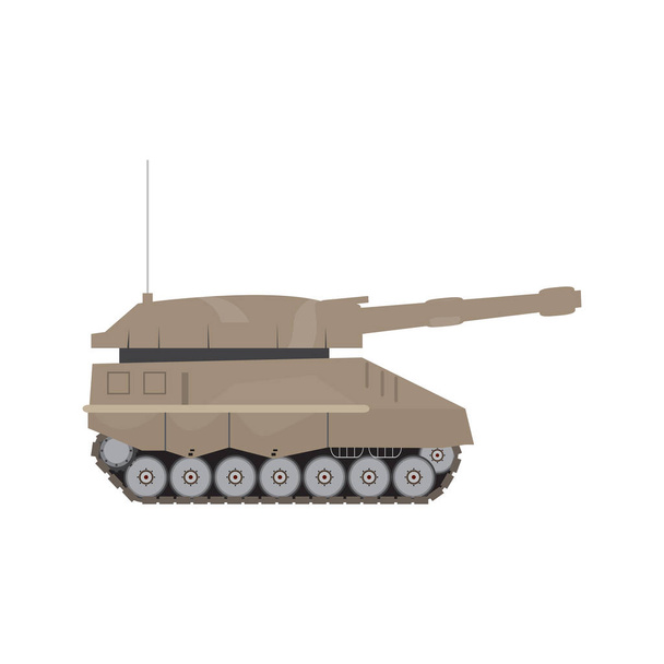 Side view of a military war tank - Wektor, obraz