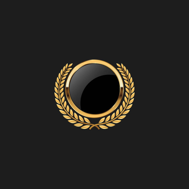 Badge Shield vuoto Crest Label Armor Luxury Gold Design Element Template per lo sfondo del logo Card Inviti Elemento di decorazione
 - Vettoriali, immagini