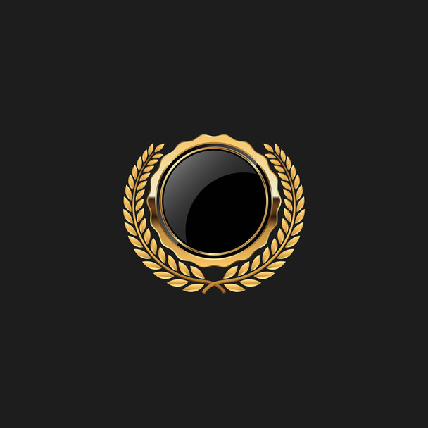 Blank Badge Shield Crest Label Armor Luxury Gold Design Element Template for logo background Card Invitations Decoration Element - Vector, Imagen