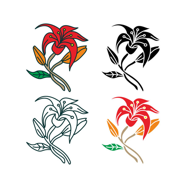 Flower Leaf Illustration Design Template Vector - Vector, afbeelding