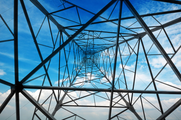 High-voltage tower sky background - Photo, Image