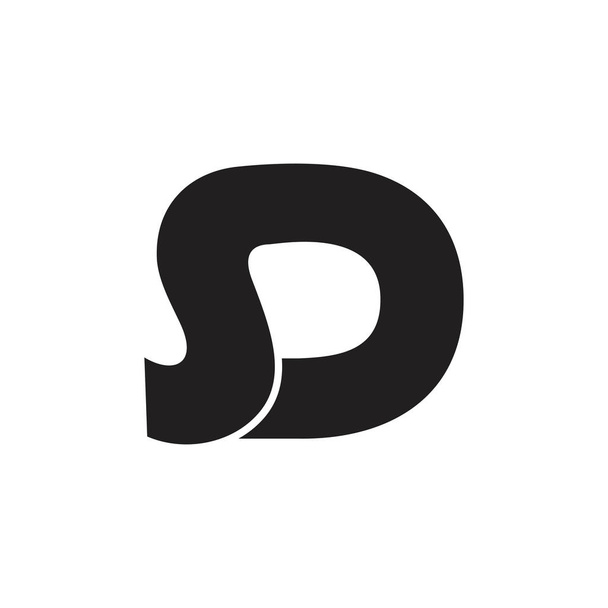 文字 sd カーブ フロー ライン シンプル ロゴ ベクトル - ベクター画像