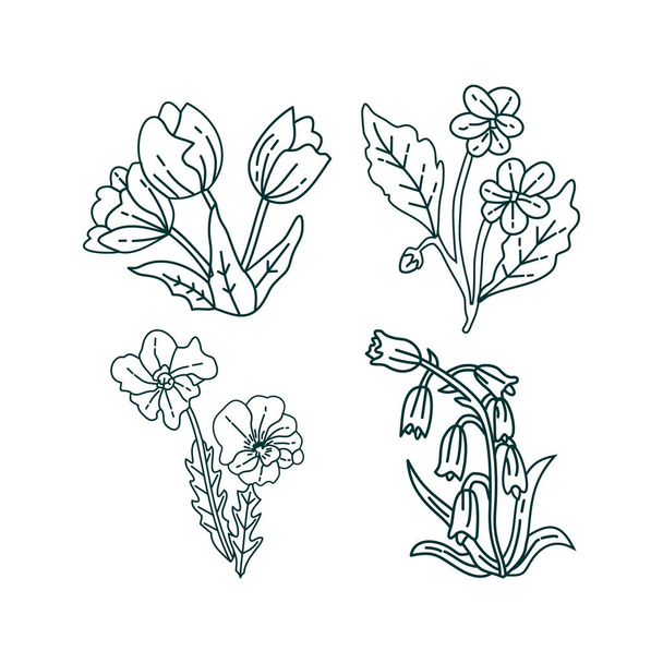 Квітковий лист Ілюстрація Дизайн Шаблон Вектор
 - Вектор, зображення