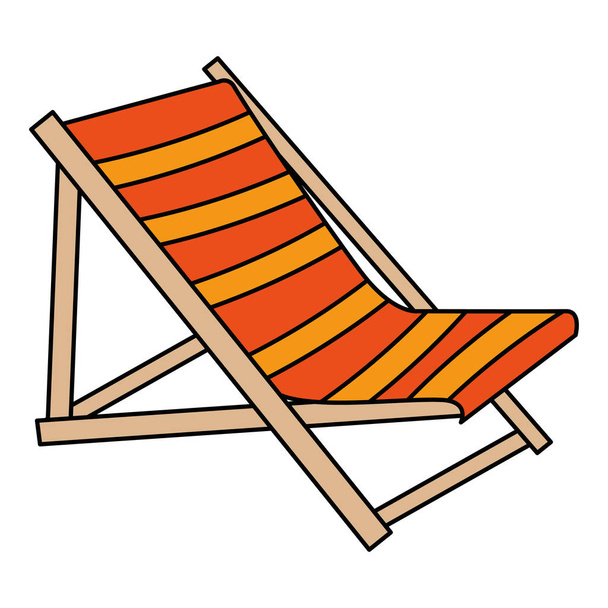 houten strandstoel pictogram - Vector, afbeelding