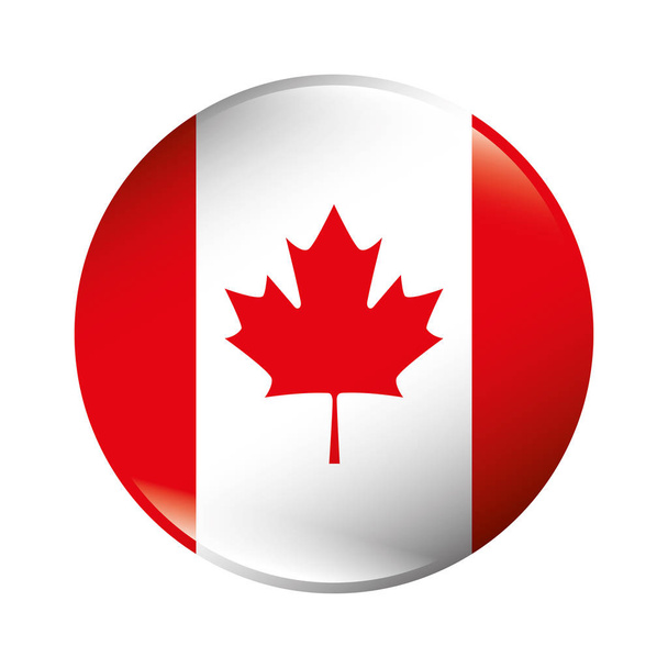 kanadyjska flaga godła ikona - Wektor, obraz