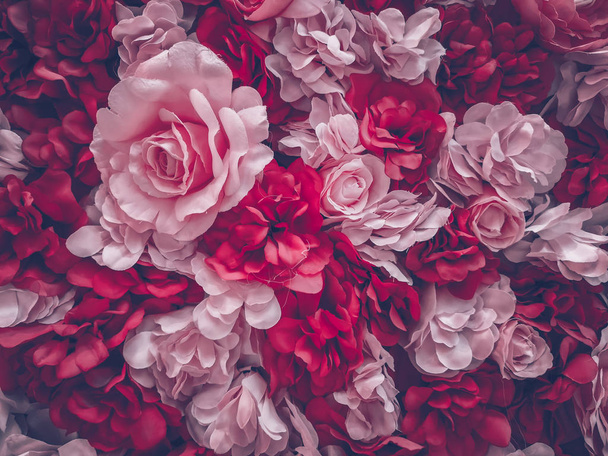 beautiful artificial flowers background, vintage style;  - Photo, Image