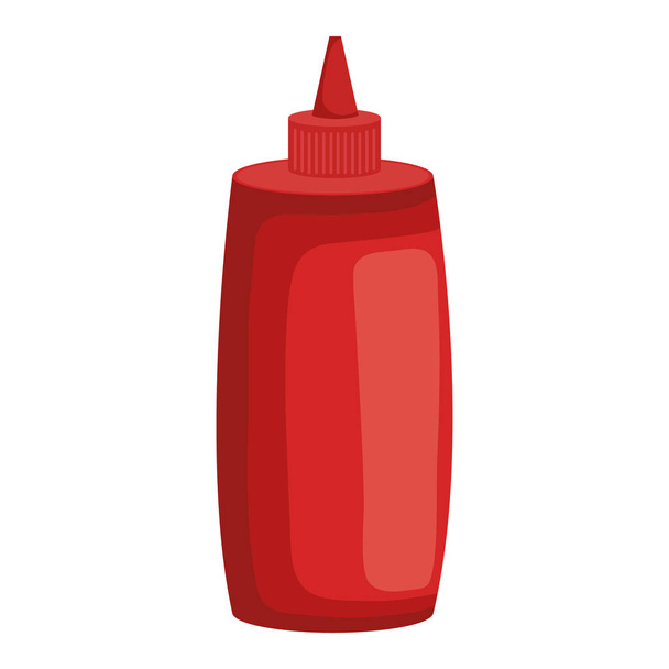Ketchupflasche isolierte Ikone - Vektor, Bild