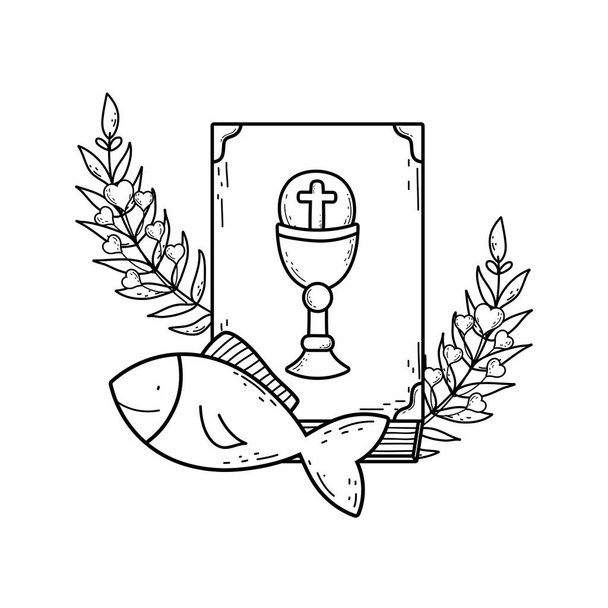 Szent Biblia-könyv halakkal - Vektor, kép