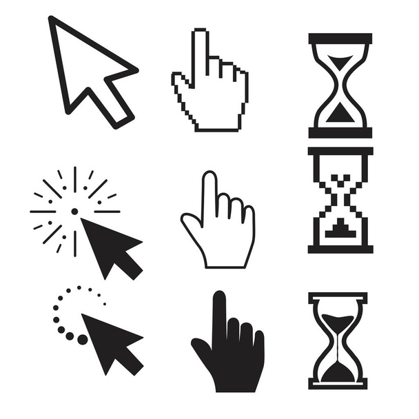 Set van platte moderne cursor pictogrammen - Vector, afbeelding