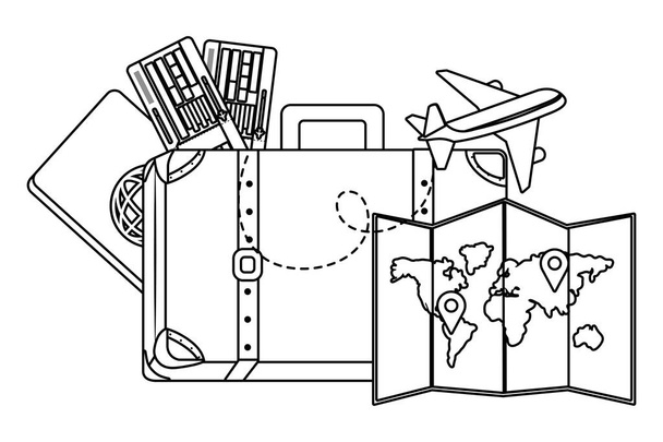 Koffer en reis ontwerp - Vector, afbeelding