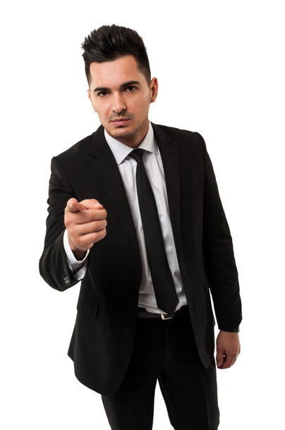 Tall businessman pointing the finger at you - Photo, Image