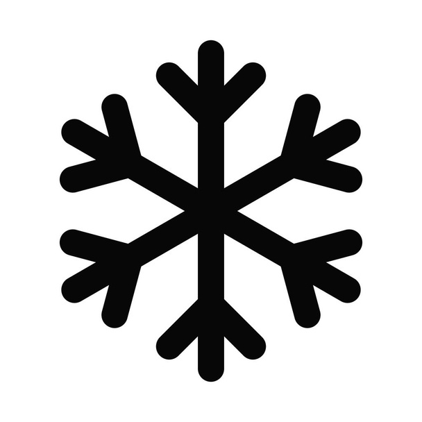 Vector high quality logo illustration of the snowflake black icon isolated on white background. Air conditioning related symbol - Vector, Image