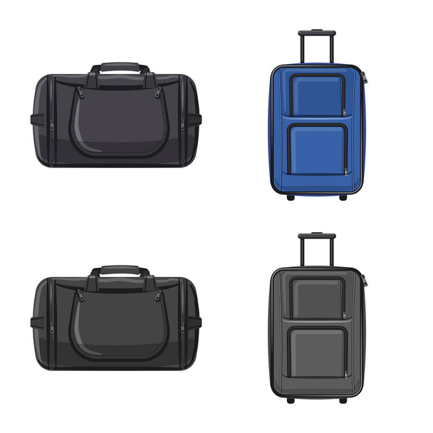 Isolated object of suitcase and baggage logo. Set of suitcase and journey stock symbol for web. - Vettoriali, immagini