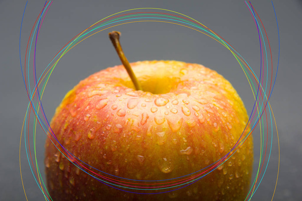 elma, sağlıklı, sağlıklı, tatlı meyve tatlı veya kahvaltı için meyve olarak yemek için ideal - Fotoğraf, Görsel