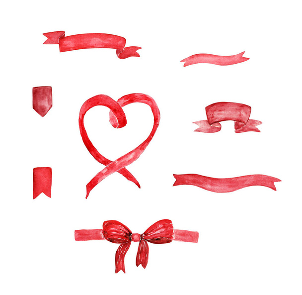 Set of ribbons on white background - Photo, Image