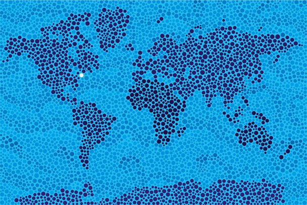 Карта мира сделана точками. Столовая мапамунди
. - Вектор,изображение