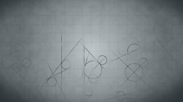 Loop transitie animatie met wetenschappelijke geometrische patronen in de wiskunde. Wiskunde en onderwijsachtergrond. Cirkel en lijn. - Video