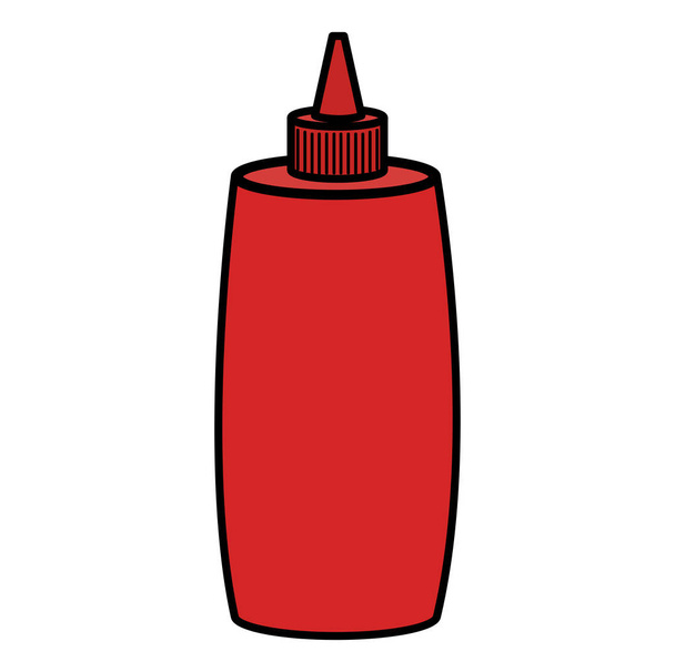 ketchup fles geïsoleerde pictogram - Vector, afbeelding