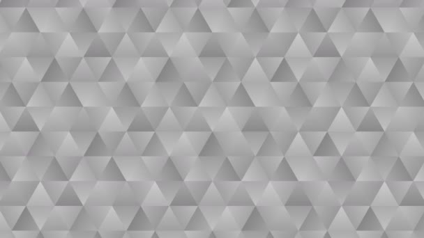 Driehoek patroon van geometrische vormen. Abstracte veelhoekige lus animatie. Monochrome gradiënt achtergrond. - Video