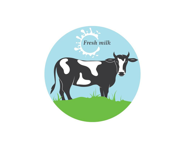 vaca logotipo vector ilustración templat
 - Vector, Imagen