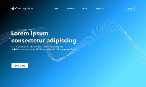 Asbtract background website Landing Page. Template for websites, or apps. Modern design. Abstract vector style. - Wektor, obraz