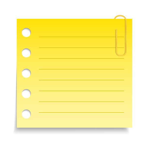 Yellow Paper Note - Wektor, obraz