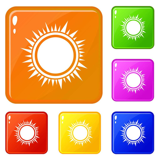Sun icons set vector color - Vektor, Bild