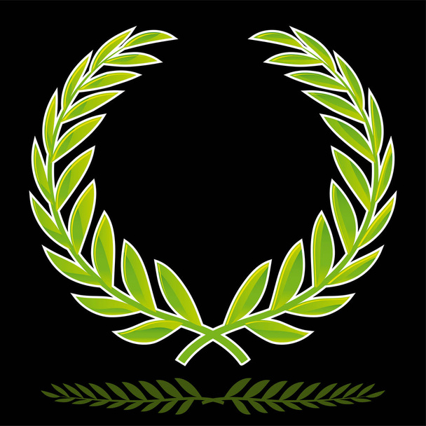 Laurel wreath icon isolated on black. Editable lineal form. - Vektör, Görsel
